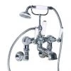 Imperial Radcliffe Chrome Wall Mounted Bath Shower Mixer with White Levers -Wall Mounted Taps Sales Store RADBSMWMWCP P1