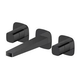 RAK Petit Square Wall Mounted (3TH) Basin Mixer Matt Black - RAKPES3010B
