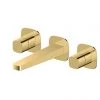 RAK Petit Square Wall Mounted (3TH) Basin Mixer Brushed Gold - RAKPES3010G 2 RAK Petit Square Wall Mounted (3TH) Basin Mixer Brushed Gold - RAKPES3010G -Wall Mounted Taps Sales Store RAKPES3010G m