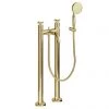 Burlington Riviera Art Deco Gold Freestanding Bath Shower Mixer with Kit -Wall Mounted Taps Sales Store RIV415 GOLD P