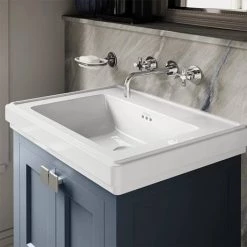 Burlington Riviera Art Deco Chrome Wall Mounted Basin Mixer -Wall Mounted Taps Sales Store RS CHR D1 460