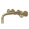 Hudson Reed Revolution Industrial 3TH Wall Mounted Basin Mixer - Brushed Brass - TIW817 1 Hudson Reed Revolution Industrial 3TH Wall Mounted Basin Mixer - Brushed Brass - TIW817 -Wall Mounted Taps Sales Store TIW817 m