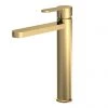 Venice Giro Brushed Brass High Rise Mono Basin Mixer -Wall Mounted Taps Sales Store VEN078R P