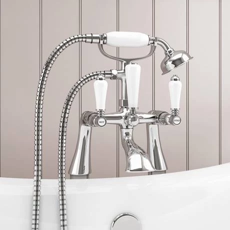 Lancaster Traditional Freestanding Chrome Bath Shower Mixer & Shower Kit 4 Lancaster Traditional Freestanding Chrome Bath Shower Mixer & Shower Kit - Image 2