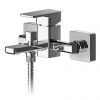 Nuie Windon Chrome Wall Mounted Bath Shower Mixer + Shower Kit - WIN316 -Wall Mounted Taps Sales Store WIN316 P